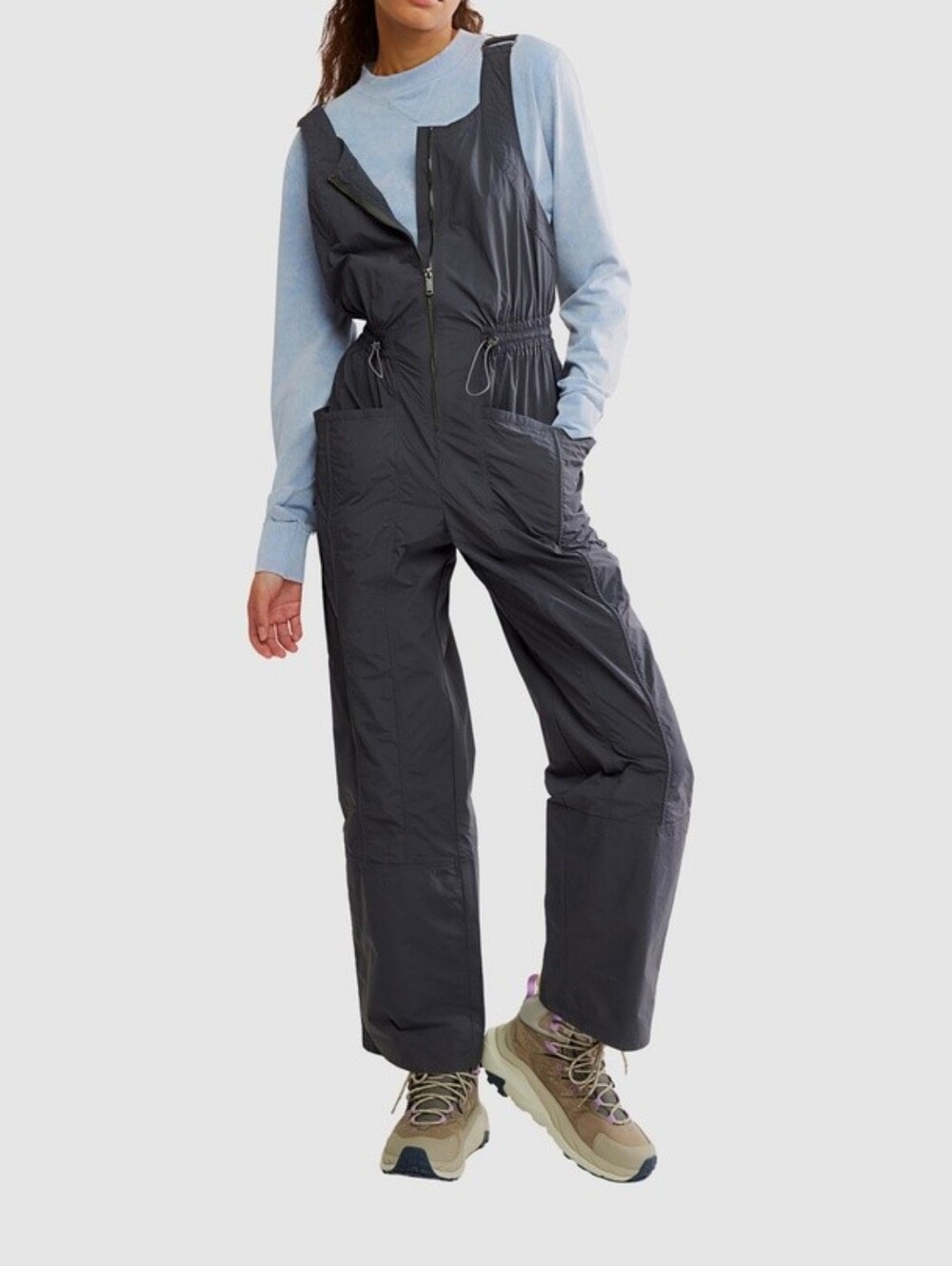 Free People Uphill Jumpsuit Dark Gray Small